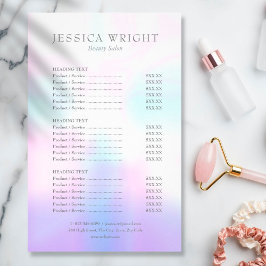 Meny med enkel modern Iridescent Salon Service