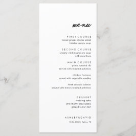 Meny med minimalistisk och enkel Bröllop-gäst