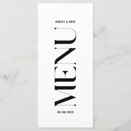 Meny Modern Black and White Bröllop