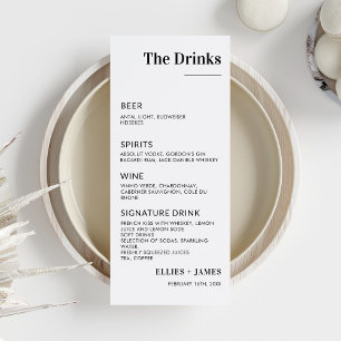 Meny Modern Drinks Menu Menu Menu Inbjudningar