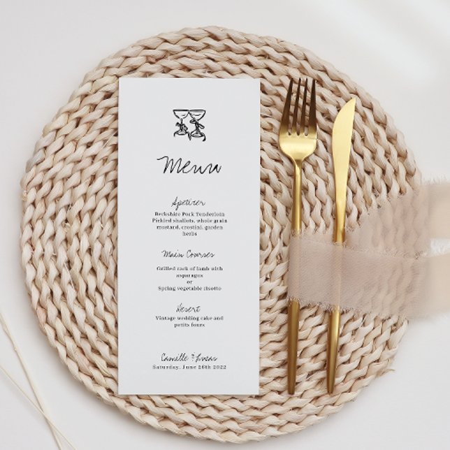 Meny Modern Hand plockade Bröllop (Skapare uppladdad)