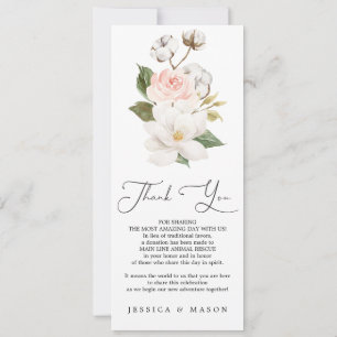Meny och Dubbla för Magnolia Cotton Bröllop och Ta Inbjudningar