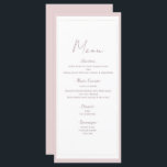Meny Oyster Rosa & Guld Modern Minimal Bröllop<br><div class="desc">Matchande objekt i den här designen är tillgängliga.</div>
