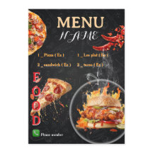 Meny Pizzeria design 2026