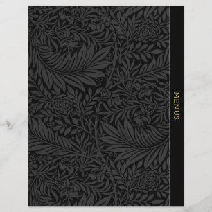 Meny Recept Divider Vintage Svart Blommönster