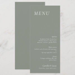 Meny Sage Grönt elegant bröllop