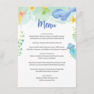 Meny Sommar Under Havet Baby Shower