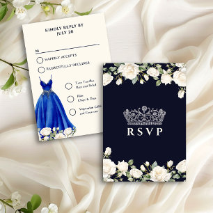 Menyalternativ för Princess Dress Blue Quinceanera OSA Kort