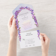 Menyalternativ för Wisteria Lila Arch Bröllop OSA