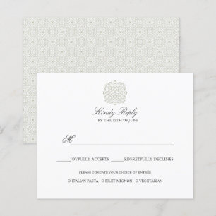 Menyalternativet chic Tiles elegant bröllop REPLY