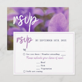 Menyalternativet lila Flower Blommigt Bröllop OSA Kort