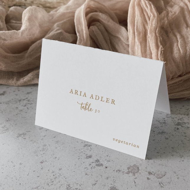 Menyalternativet Rustic Guld Bröllop i skript Plac Bordsnummer (Skapare uppladdad)