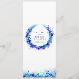 Menyblått spaltkonst vattenfärg meny