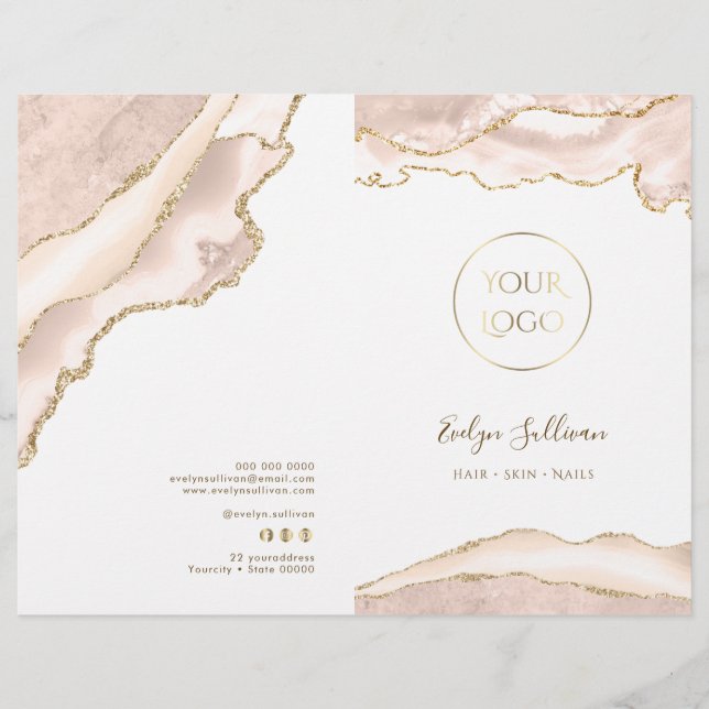 Menybroschyr för elfenbenstjänst för  agate-tjänst (Framsida)