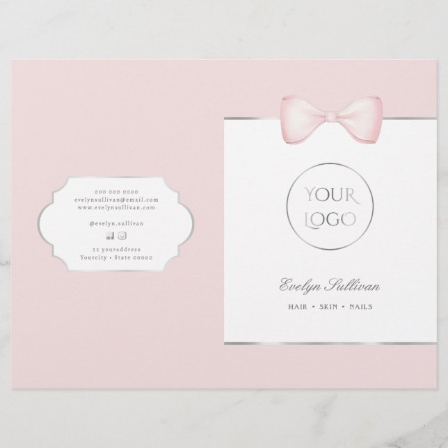 Menybroschyr för rosa av Coquette-butik (Framsida)