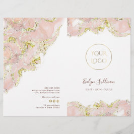 Menybroschyr för rosa marbling-designtjänster