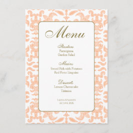 Menyer med mönster för vintagens persikor