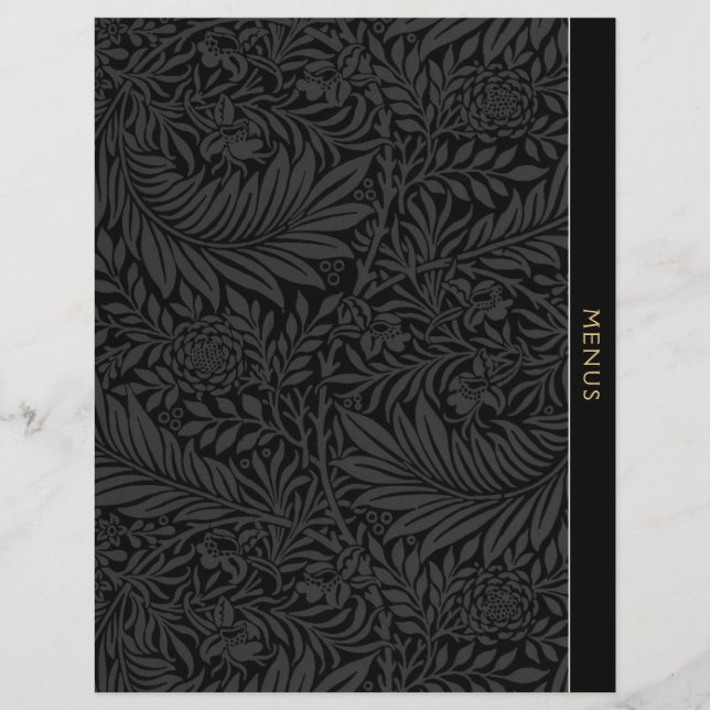 Menyer | Receptdivider | Vintage Svart Blommig (Framsida)