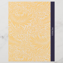 Menyer | Receptdividerare | Vintage guldblommig
