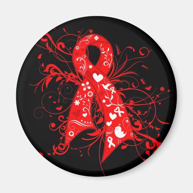 menyfliksområdet MDS Blommigt Swirls Magnet (Framsidan)