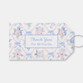 Menyfliksområdet personlig Tack Blommigt Presentetikett