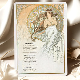 Menykort Etheral Art nouveau Bröllop Inbjudningar