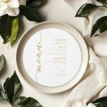 Menykort Finare-skript runt Bröllop för plåt Meny<br><div class="desc">Ett enkelt menykort för calligraphy bröllop i chic. Jag erbjuder en kostnadsfri anpassningstjänst. Om du har några frågor eller speciella förfrågningar kan du kontakta mig.</div>