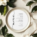 Menykort Finare-skript runt Bröllop för plåt Meny<br><div class="desc">Ett enkelt menykort för calligraphy bröllop i chic. Jag erbjuder en kostnadsfri anpassningstjänst. Om du har några frågor eller speciella förfrågningar kan du kontakta mig.</div>