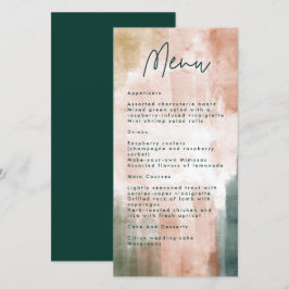 Menykort för abstrakt vattenfärgspenseln Bröllop