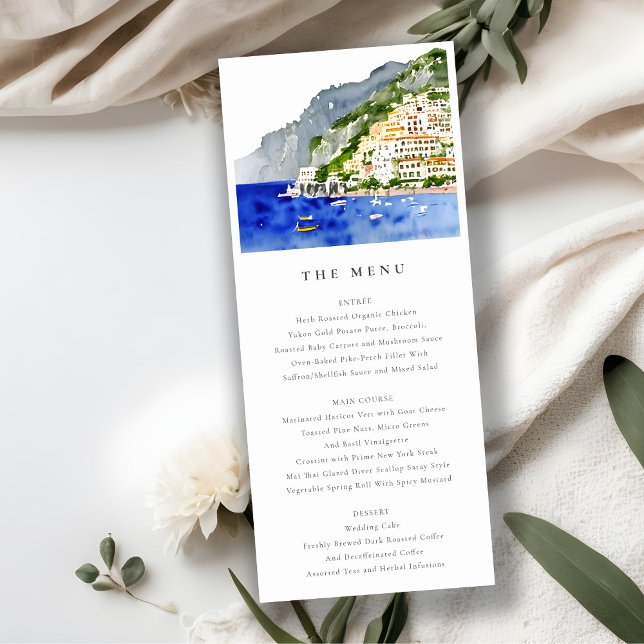 Menykort för Amalfi Kusten Italien liggande Bröllo Inbjudningar (Skapare uppladdad)