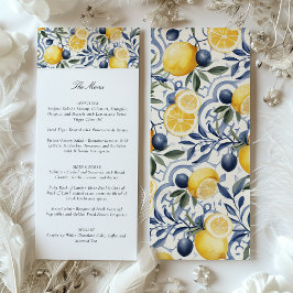 Menykort för Amalfi Lemon & Azulejo Bröllop Inbjudningar