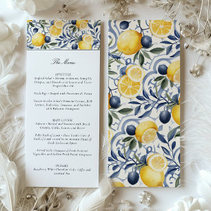 Menykort för Amalfi Lemon & Azulejo Bröllop Inbjudningar