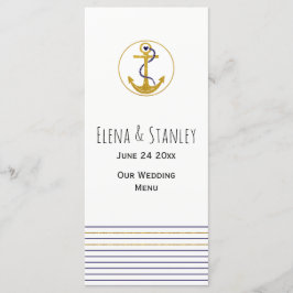 Menykort för ankarplats och rand sjömansfartyg brö meny