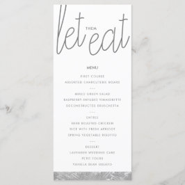 Menykort för Anpassningsbar av modern Silver-pense Meny