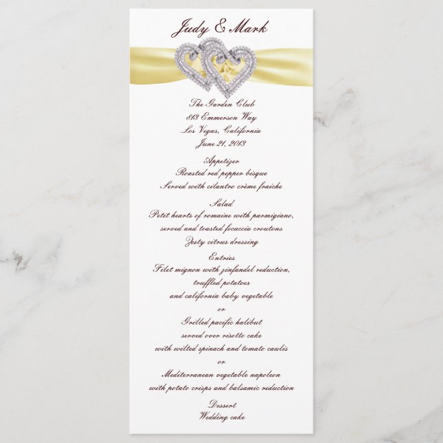 Menykort för anpassningsbar Lemon-hörn Meny (Framsida)