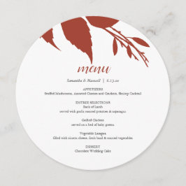 Menykort för avbränd Orange - avrunn löv Meny