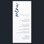 Menykort för blå Bröllop-Mörk i marinen Meny<br><div class="desc">Kort för enkel svart och vit Bröllop-meny,  minimalistiskt menukort för Bröllop | Modern Menu,  Bröllop Middag Menu,  Rustic Låt oss Eat Bröllop Middag och Drinks Menu,  Enkelt calligraphy Rustic Bröllop Menus Bröllop Menus,  Rustic Bröllop Menu,  Bröllop Bord Menu</div>