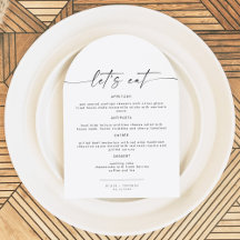 Menykort för BLAIR Minimalist Bohemian Arch Bröllo