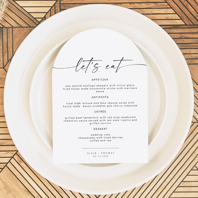 Menykort för BLAIR Minimalist Bohemian Arch Bröllo Inbjudningar (Skapare uppladdad)