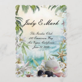 Menykort för blommigt Tropical Beach Wedding Meny