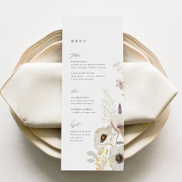 Menykort för Botaniskt Bröllop Meny