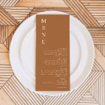 Menykort för bränd Orange i MIA Modern Boho Terrac Inbjudningar<br><div class="desc">Den här menyn har en bränd orange och en beige färg som är parad med en modern minimalistisk layout. Det är perfektens inbjudan till din bohemiska öken- eller jordtonshändelse. Pair med vad som helst i MIA-samlingen för ett sammanhängande utseende.</div>