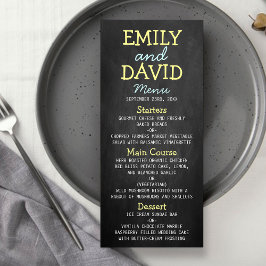 Menykort för Bröllop i modernt skrivbord Reklamkort