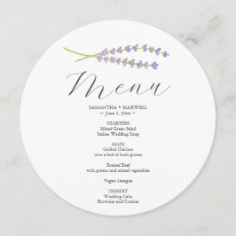 Menykort för Bröllop Lavender Meny