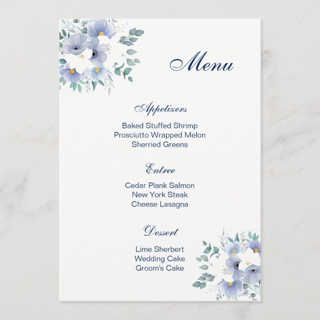 Menykort för Bröllop Meny (Framsida)