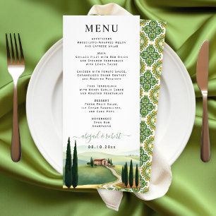 Menykort för bröllopsmål för Tuscany-Italien Reklamkort