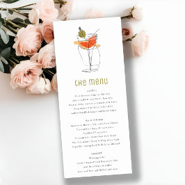Menykort för chic Cocktail Vin Line Teckning Bröll Inbjudningar