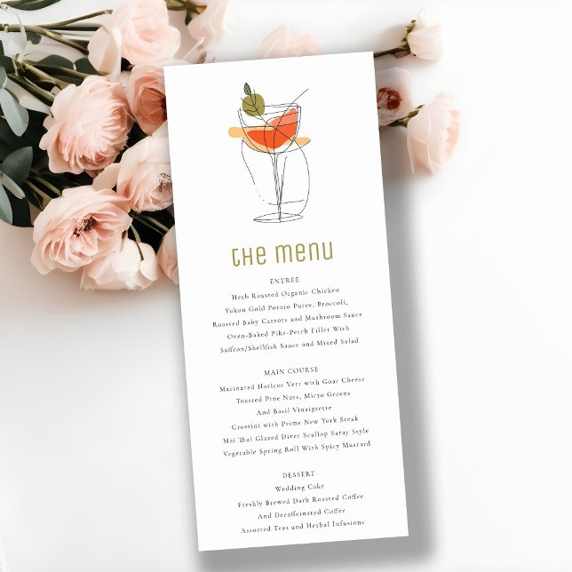 Menykort för chic Cocktail Vin Line Teckning Bröll Inbjudningar (Skapare uppladdad)