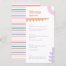 Menykort för Confetti Collage bröllop