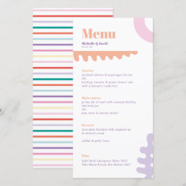 Menykort för Confetti Collage bröllop